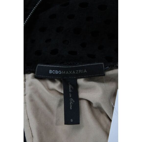 BCBG Max Azria Womens Mesh Layered Zipped Sheath Dress Black Size S - Picture 7 of 7